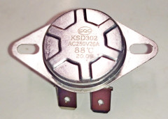 Термореле KSD302 88°C 20A 250V НЗ (с кнопкой RESET)